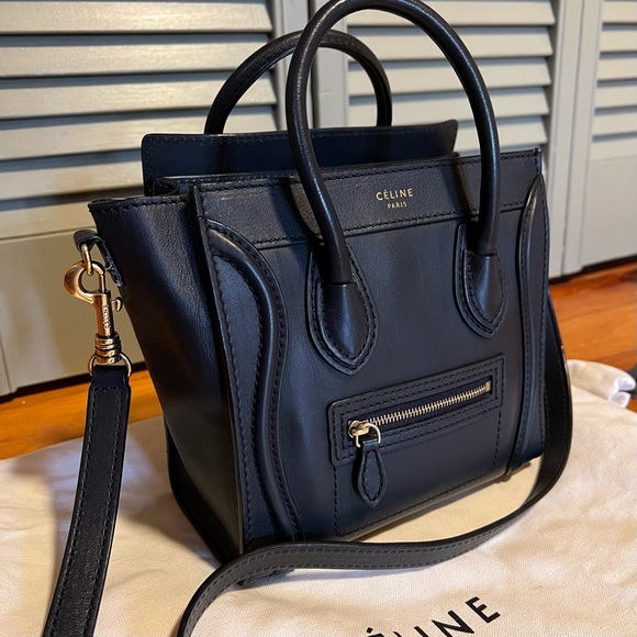 Celine Nano Luggage Navy Blue - Picture 2 of 10